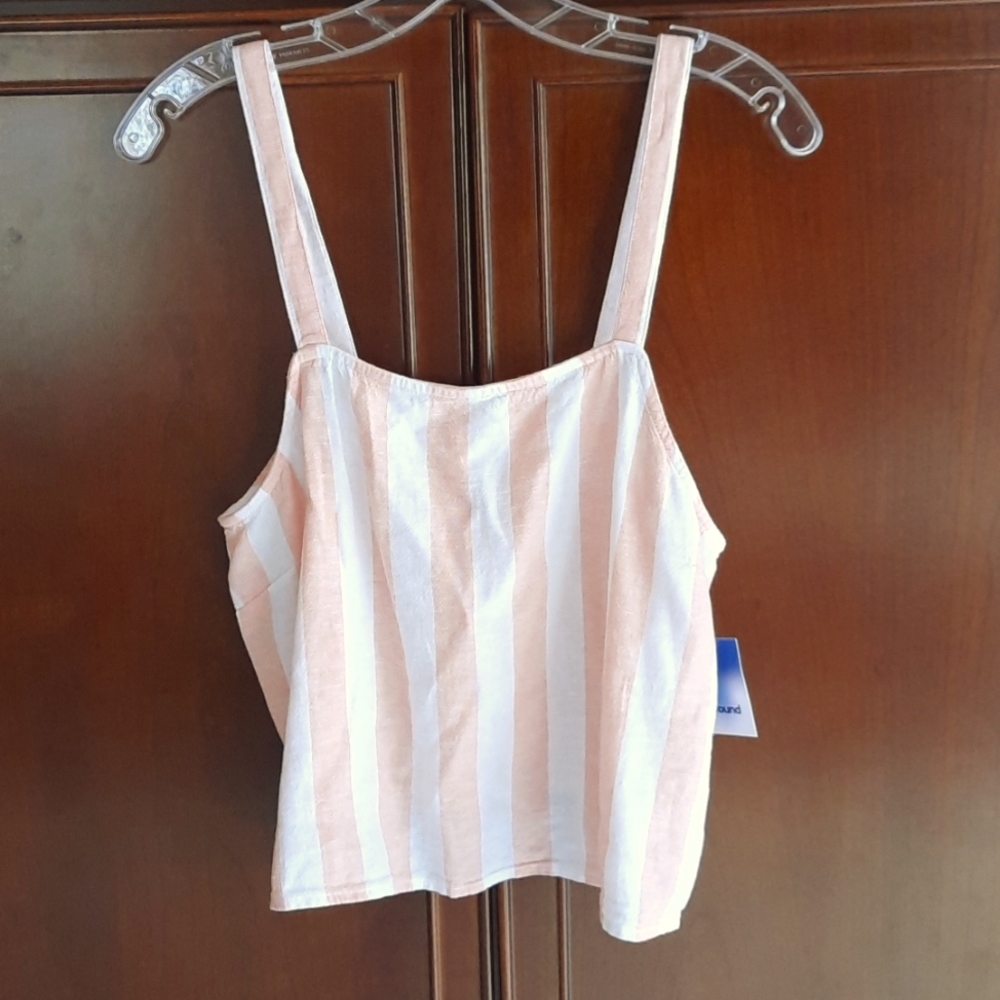 Linen Blend Cropped Tank NWT